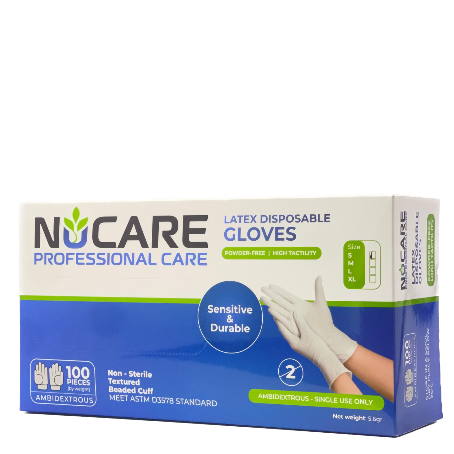 NuCare Professional Care Latex Disposable Gloves (10 boxes x 100 pieces)