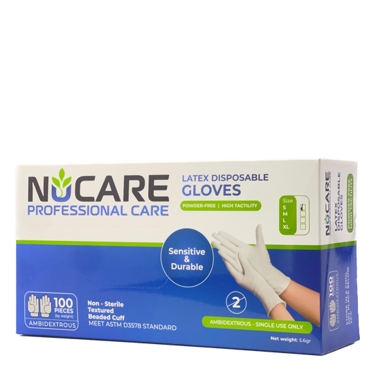 NuCare Professional Care Latex Disposable Gloves (1 Small Box)