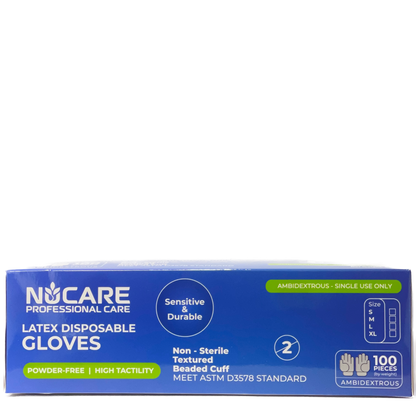 NuCare Professional Care Latex Disposable Gloves (1 Small Box)