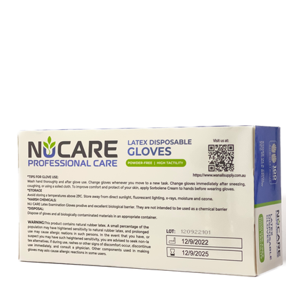 NuCare Professional Care Latex Disposable Gloves (1 Small Box)