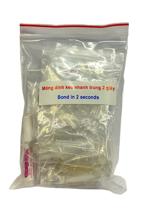 U.S.N NAIL TIP BAG (Size 0-10 plus 1 nail glue)